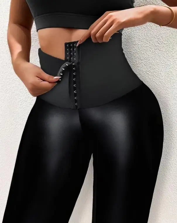 Leather Tummy Control Pants