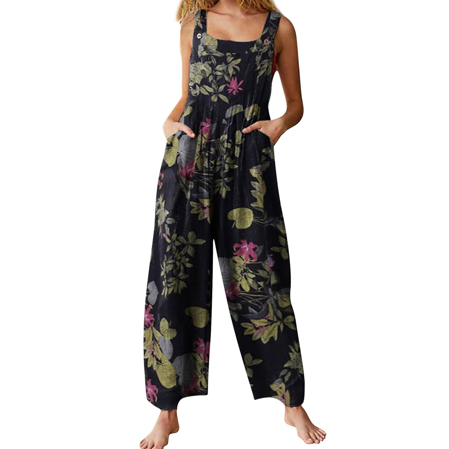 Multidesign Spaghetti Strap Overall Jumpsuit